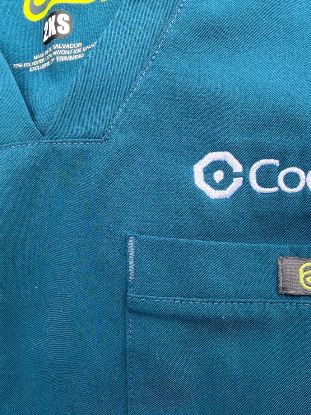 Cooper Teal Medical Scrub Top with Embroidered Logo